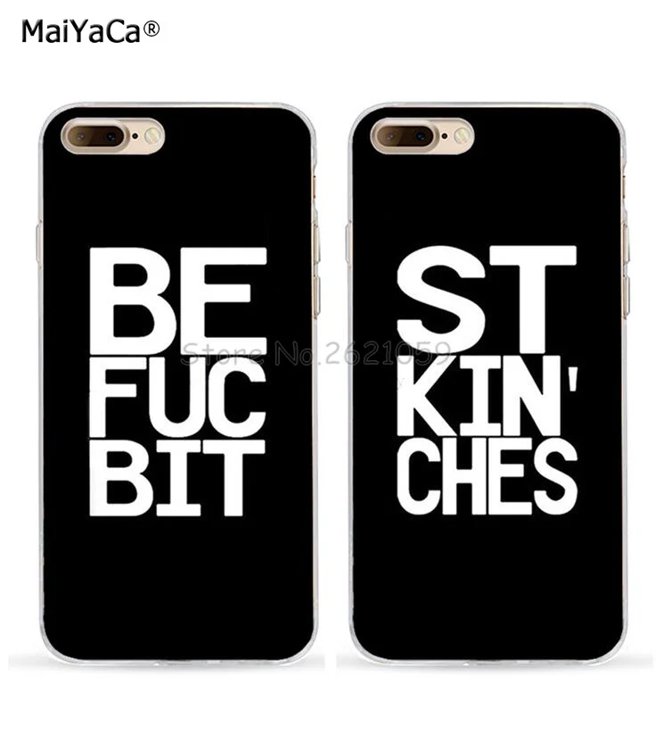 

BFF white black letters best friends love pair soft TPU phone case for iphone 5s se 6s 6splus 7 7plus 8 8plus X XR XS MAX case