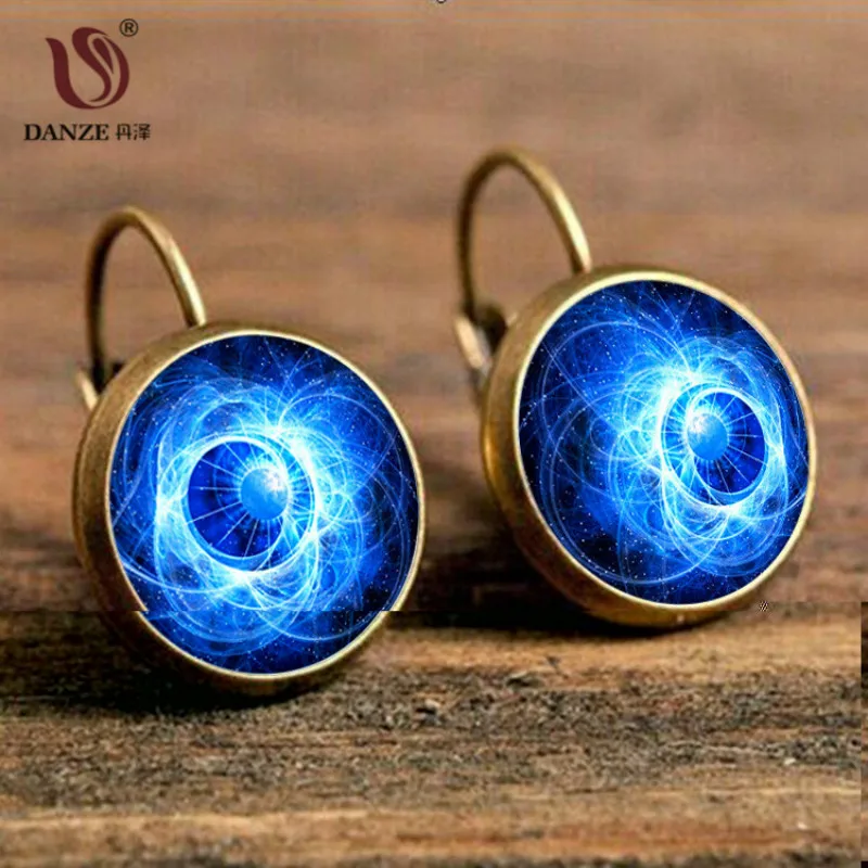 DANZE Blue Universe Galaxy Space висячие серьги креативная звезда и часы так много книг мало