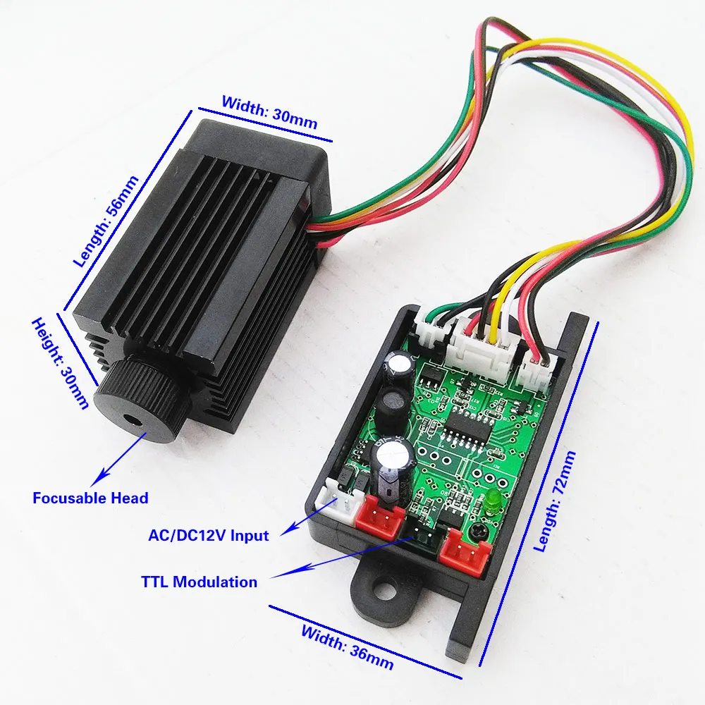 Tgleiser 532nm 200 мВт зеленый лазерный модуль RGB сценическое освещение Аксессуар лазерный диод фокус ttl 12 В лазер