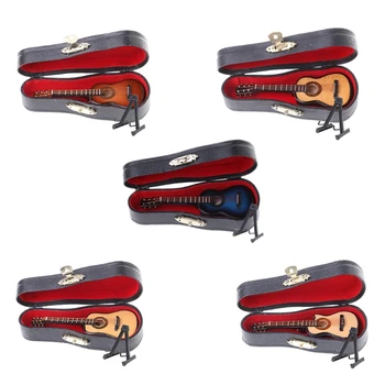 

New 10cm Toy Acoustic Guitar Scale Model Home Office Desk Decor Ornaments Gifts