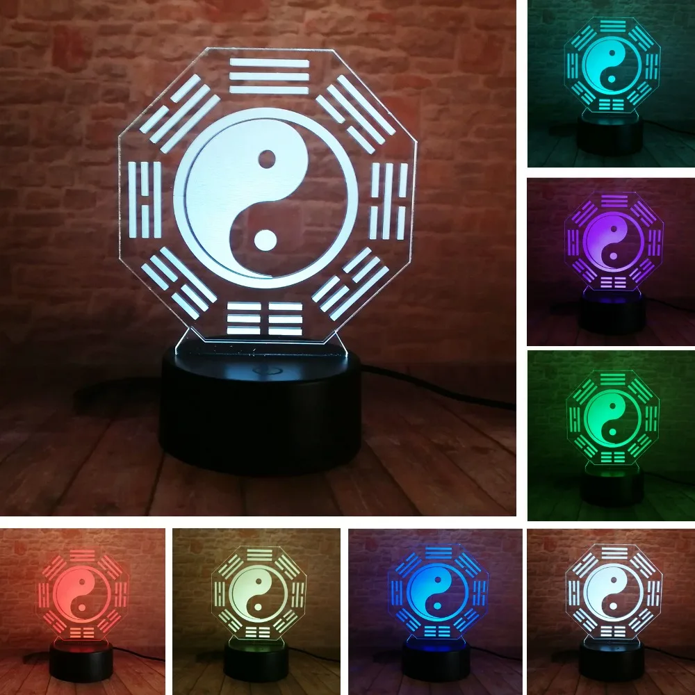 Chinese Prediction Feng Shui Taiji Bagua Lamp Yin Yang Tai Chi Chinese Prediction Feng Shui Taiji Bagua Lamp Yin Yang Tai Chi