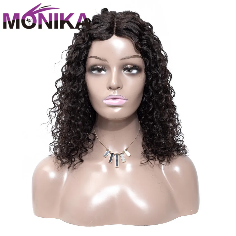 

Monika U Part Closure Lace Wig Water Wave Wig Natural Color Human Hair Wig Non Remy Hair Wigs For Black Women Brazilian Wig