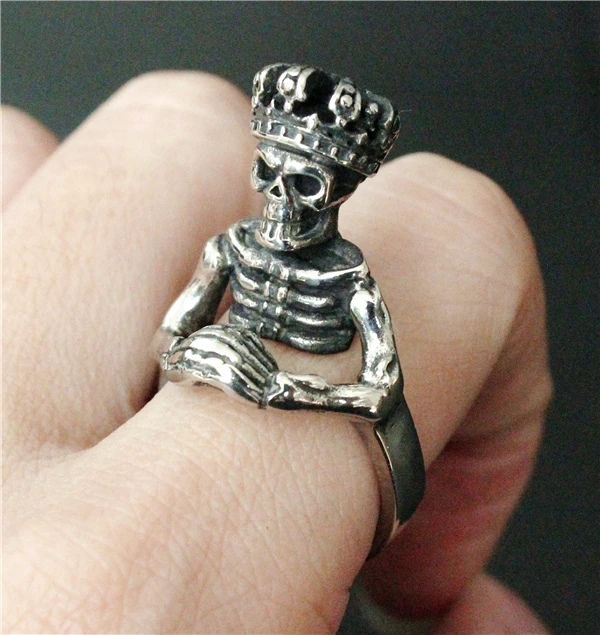 Drop Ship Crown Skull Ring Mens 316L Stainless Steel Polishing Silver