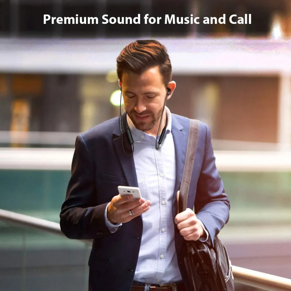 Avantree NB16 20Hrs Bluetooth Neckband Earbuds for TV PC No Delay Magnetic Wireless Earphones with Mic in earphones