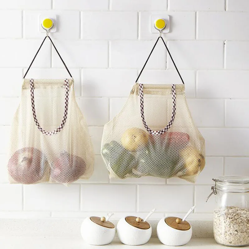 Kitchen Fruit And Vegetable Storage Bag Mesh Storage Pouch Durable Wear