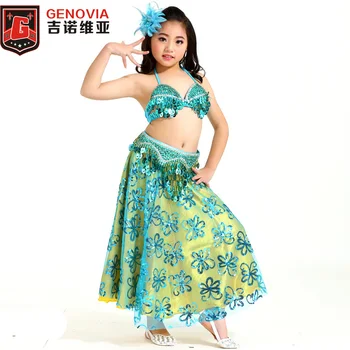 

2019 S803a# Kids Girls Belly Dance Costume (top,belt,skirt) 8 Colors