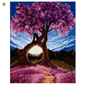 

Frameless Digital Painting By Numbers Love Tree Purple Tree Scene Acrylic Paint Modern Wall Art Canvas Painting Home Deco Deal