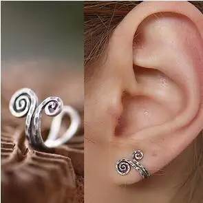 

High Quality 100% Real Genuine 925 Sterling Silver Earrings Ears Cuff Clip On Earring Nose Hoop Body Fake Piercing Jewelry
