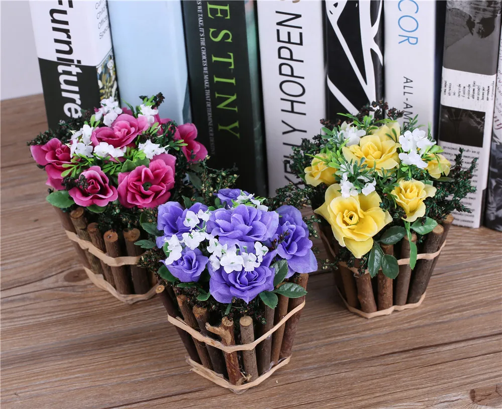 New Arrival Countryside Artificial Flowers Arrangement Decorative