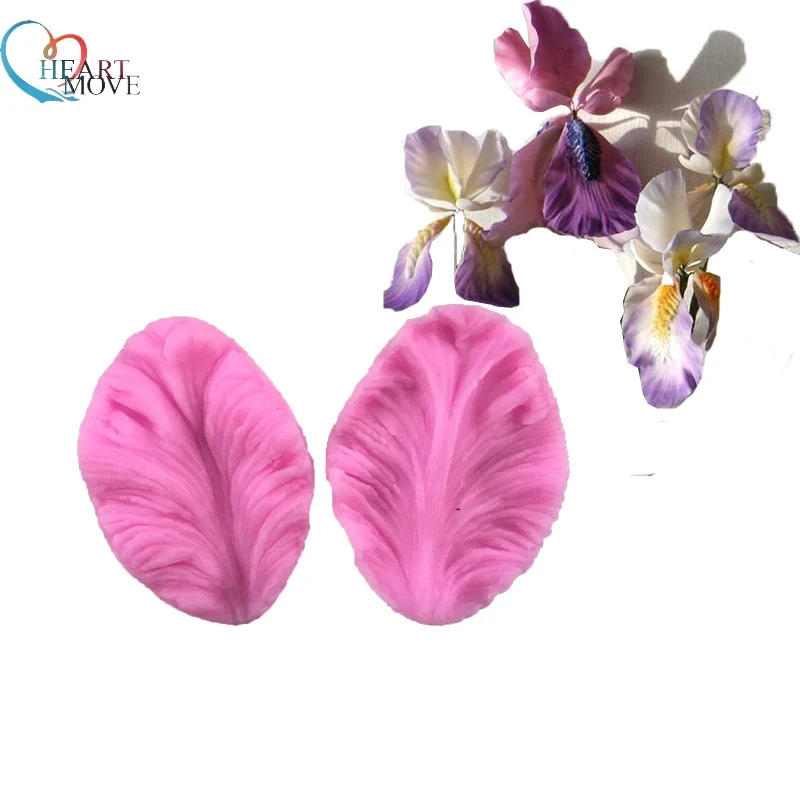 HEARTMOVE Cake Fondant Silicone Mold 3D Flower Cooking Wedding Decoration Baking Sugar Craft Molds 2pcs Leaves DIY Cake Fimo