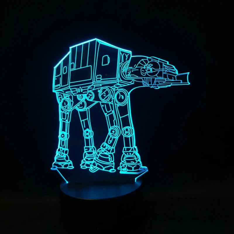 Новинка 3D робот собака AT-AT настольная лампа светодиодный сенсорный кнопка Звездные войны Ночник подарок USB 7 цветов Изменение сна декоративное освещение для дома