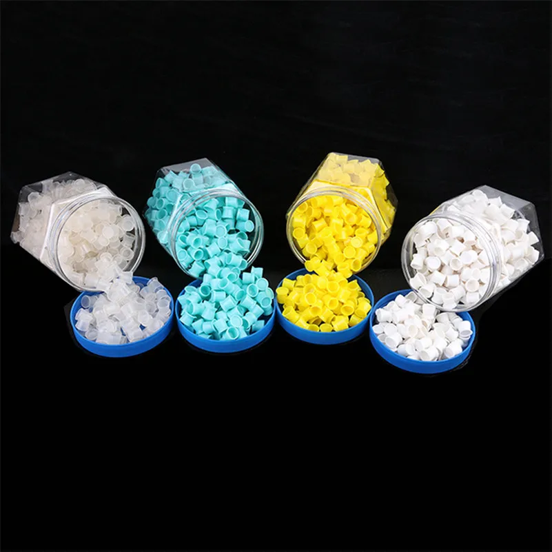 

300Pcs/Bottle Plastic Small Silicone Soft Tattoo Ink Cap New Designed Cup Base Ink Cups Tattoo Supplies For Permanent Makeup