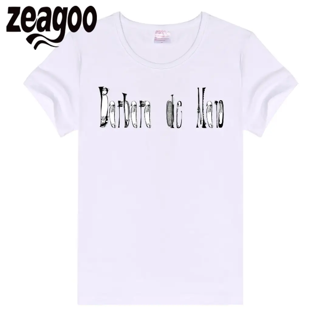 Zeagoo белый Повседневное одноцветное Plain Crew Neck Slim Fit мягкий короткий рукав Футболка Для женщин Письмо абстрактный