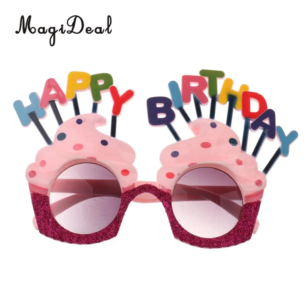 Novelty Happy Birthday Ice cream Shape Party Glasses Sunglasses Fancy