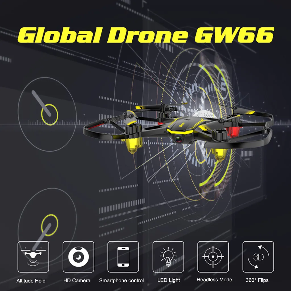 

drones with camera hd Global Drone GW66 Mini Drone With 480P WIFI FPV Camera RC Quadcopter Toys fotograf makinesi #y2