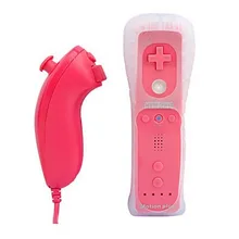 YGCDO розовый встроенный движения плюс пульт дистанционного управления и контроллер "нунчаки"+ чехол для nintendo wii