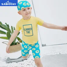 SABOLAY раздельный детский летний купальный костюм с короткими рукавами для детей, Быстросохнущий пляжный купальный костюм для серфинга для мальчиков и девочек