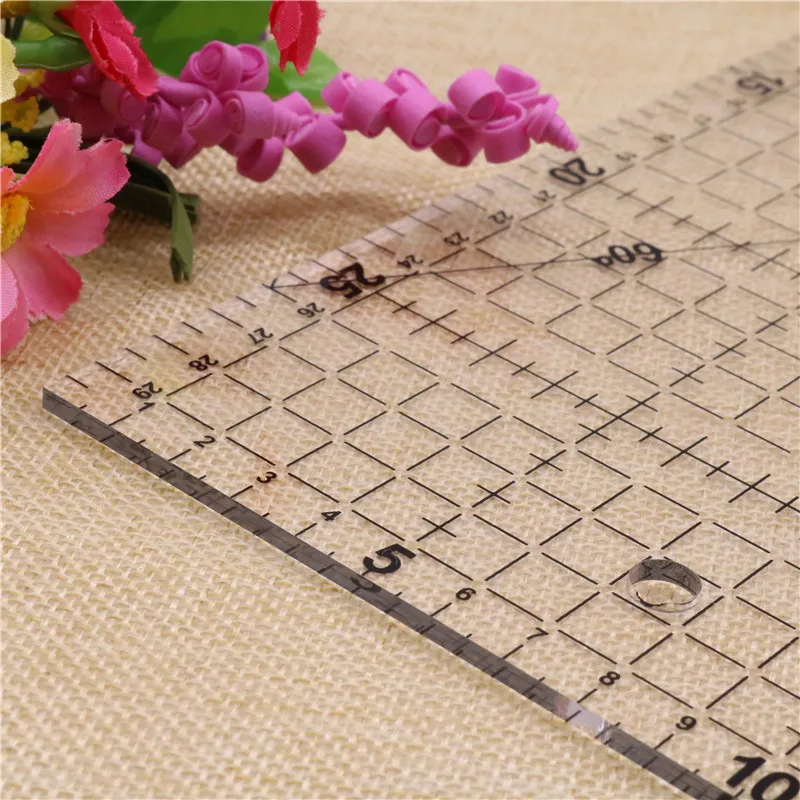 Patchwork Ruler Office Stationery School Supplies 15x30x0.2cm Acrylic Material High-grade Sewing Tools