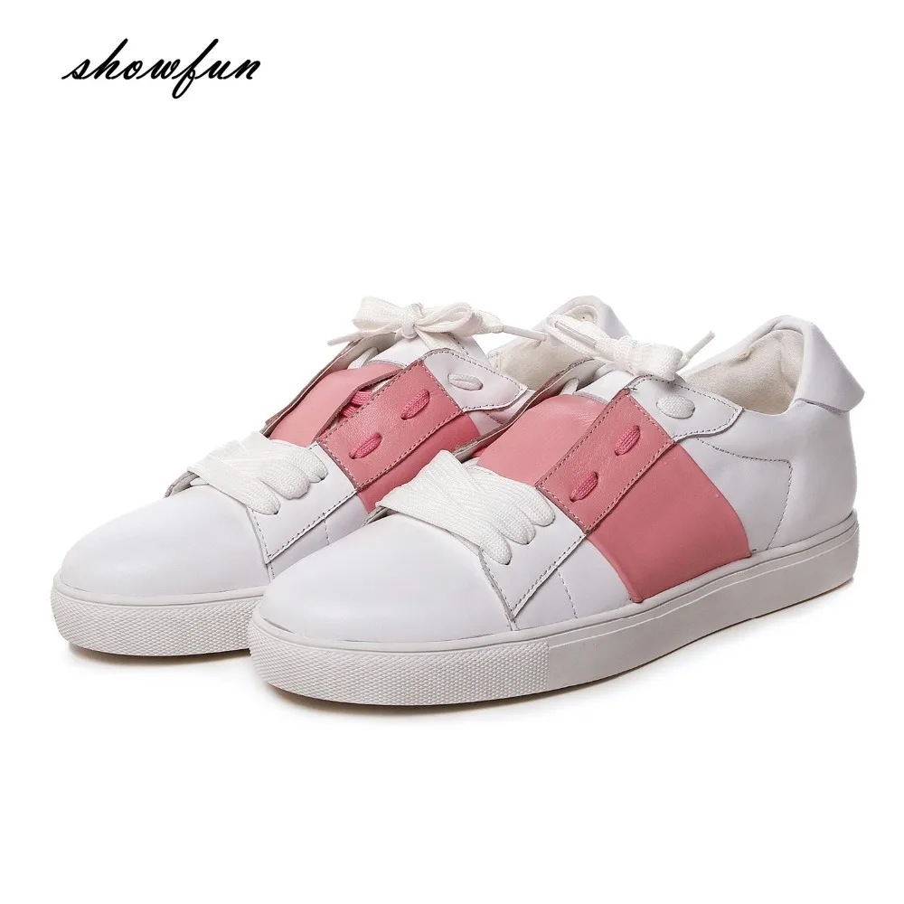 

Women's Genuine Leather Mix Color Lace-up Flats Oxfords Brand Designer Leisure Espadrilles White 4 Season Shoes for Women Sale