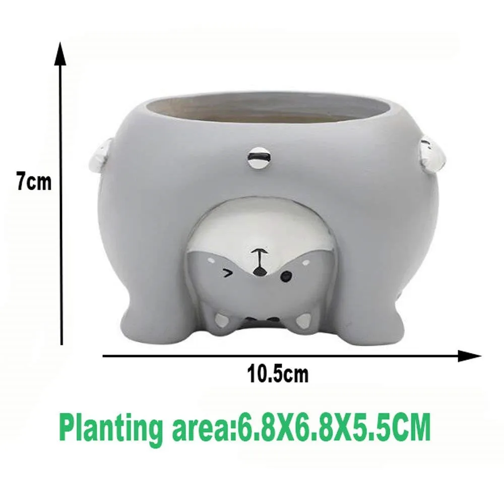 BigNoseDeer Cute animal Plant Pots, Cute Animal Shaped Cartoon Succulent Vase Flower Pots,Container,Home Decoration Planter Pots,Desk Mini Ornamen8