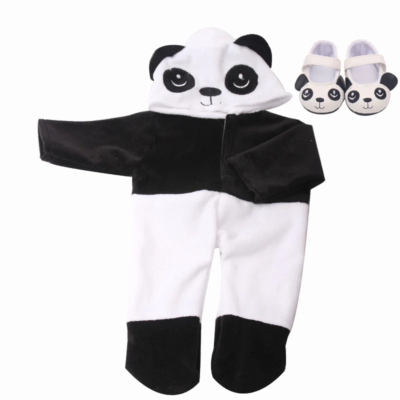 18 inch Girls doll clothes Fashion suit pajamas set with shoes American born dress Baby toys fit 43 cm baby dolls c642