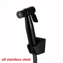 black color Toilet Hand held Bidet ,Diaper Sprayer, Shower Shattaf Bidet Spray Douche kit Jet ,304 Stainless Steel BD598 bathroom toilet hand held shattaf bidet diaper sprayer kit wall mount golden toilet flusher bidet sprayer set