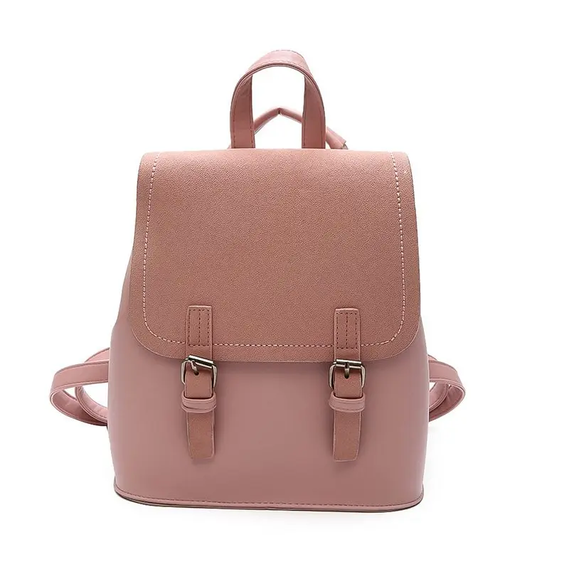 Брендовый рюкзак женские рюкзаки модные маленькие школьные рюкзаки для девочек черный скраб PU кожаный женский рюкзак и сумка A Dos S1342 - Цвет: Розовый