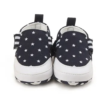 

Baby Boy Canvas Shoes Star Pattern Casual Soft Sole Crib Shoes For Newborn 0-18 Month