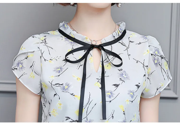 new 2019 fashion Print chiffon Women Blouse shirt sweet bow v collar Women's Clothing plus size summer Women Tops blusas 0010 30 new 2019 fashion Print chiffon Women Blouse shirt sweet bow v collar Women's Clothing plus size summer Women Tops blusas 0010 30