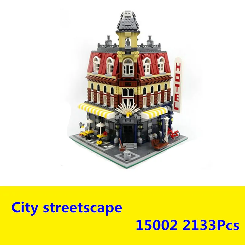 

15002 2133Pcs Creators City Cafe Corner Model Building Kits Blocks Bricks Compatible with lego 10182 3D Bricks figure toys for