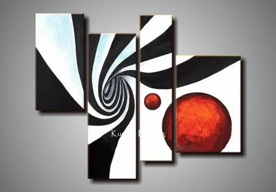 black white red canvas art