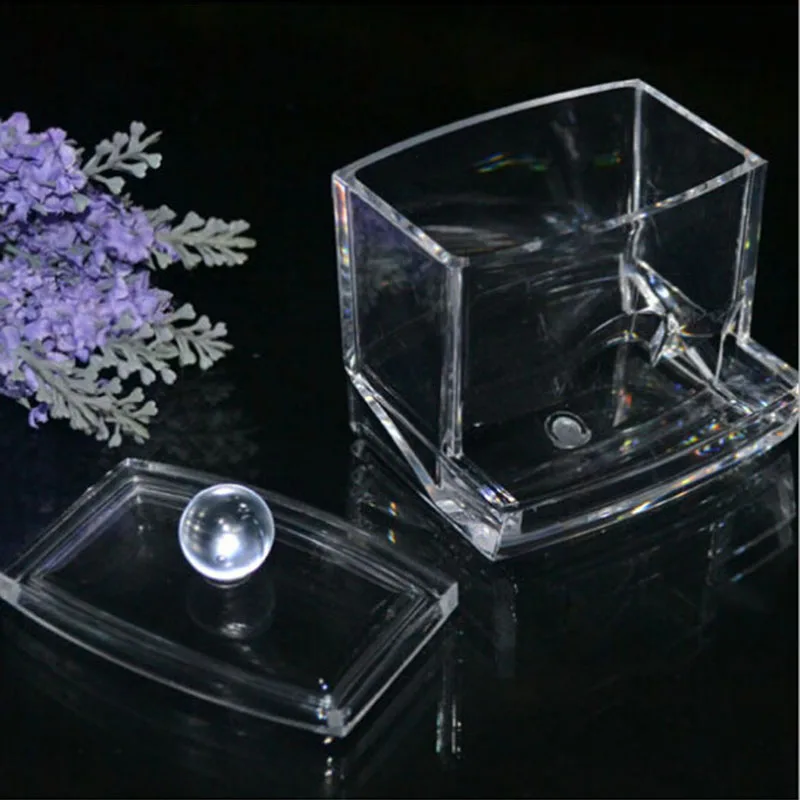Acrylic Make Up organizer Transparent Cotton Swab Storage Box Storage Case Portable Container Makeup Organizer Acrylic Container