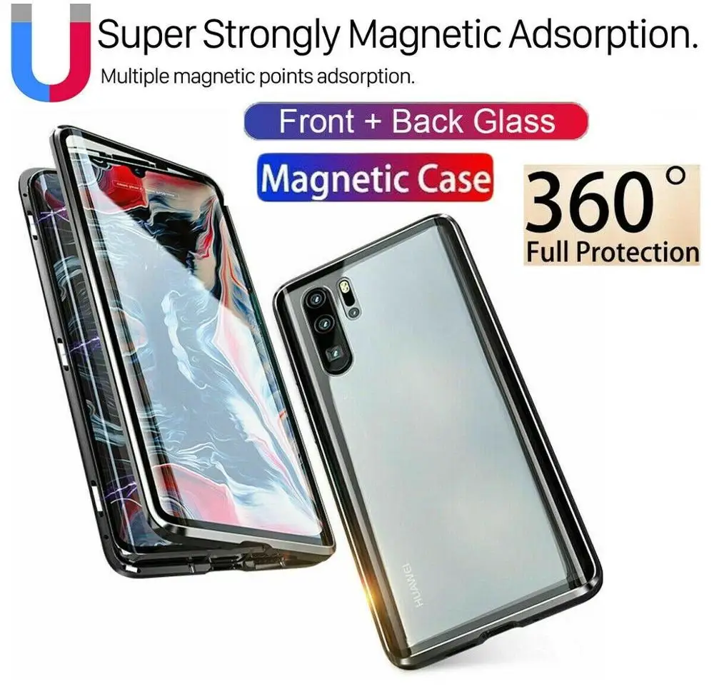 Для Huawei Mate 20 PRO P30 Pro Магнитный чехол 360 Передний + задний двухсторонний из