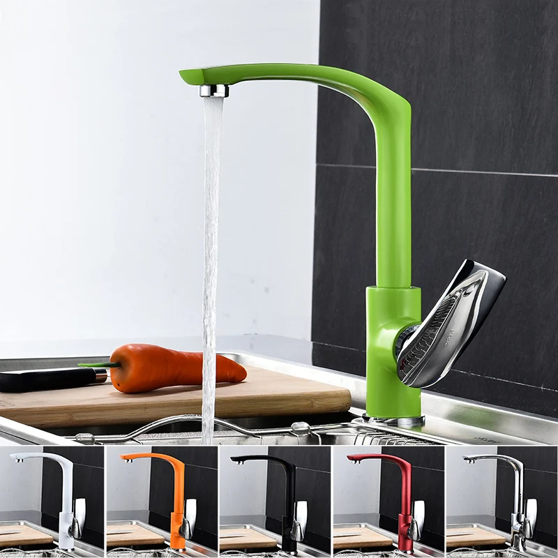 Kitchen Faucet 6 Colors Brass Kitchen Sink Faucet Copper Swivel Kitchen Sink Mixer Tap Crane Faucet Hot and Cold Cocina Torneira Kitchen Faucet 6 Colors Brass Kitchen Sink Faucet Copper Swivel Kitchen Sink Mixer Tap Crane Faucet Hot and Cold Cocina Torneira
