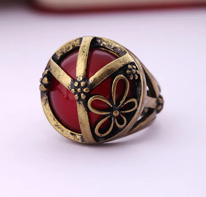 Женское винтажное кольцо с цветком из металлического сплава|women big ring|big fashion ringsbig