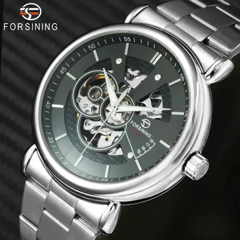 

FORSINING 2019 New Arrival Automatic Mechanical Watch Men Stainless Steel Strap Skeleton Mens Watches Top Brand Luxury Clock