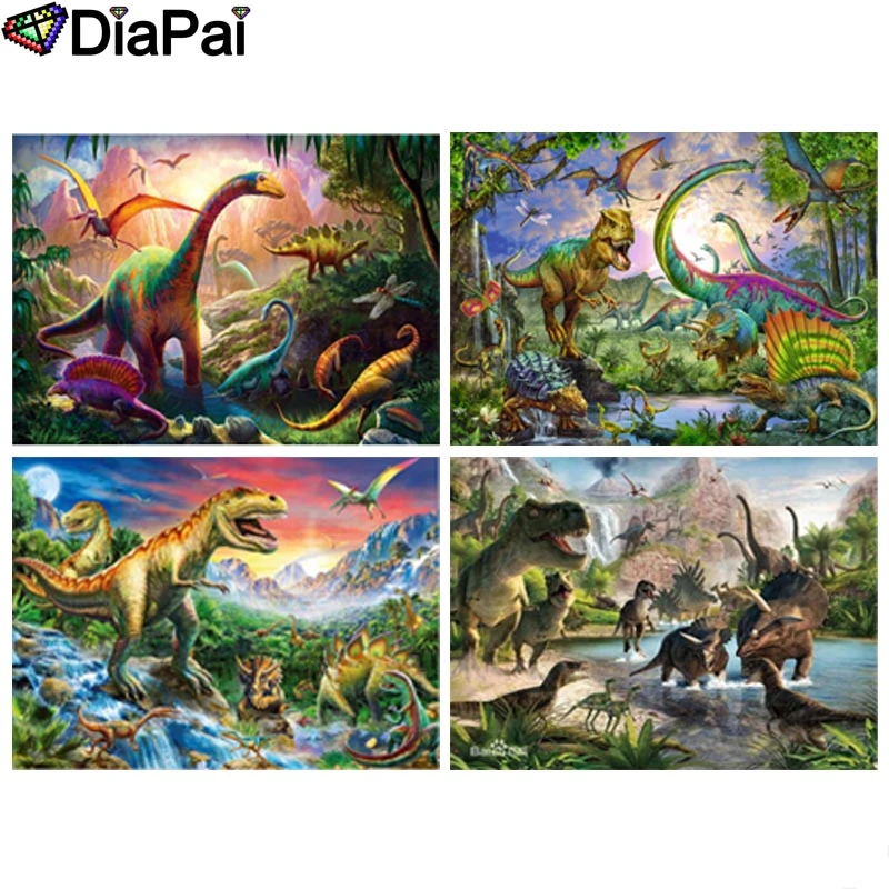 5d fashion diamond painting DIAPAI Diamond Painting 5D DIY 100% Full Square/Round Drill "Dinosaur scenery" 3D Embroidery Cross Stitch Home Decor 3d diy diamond painting