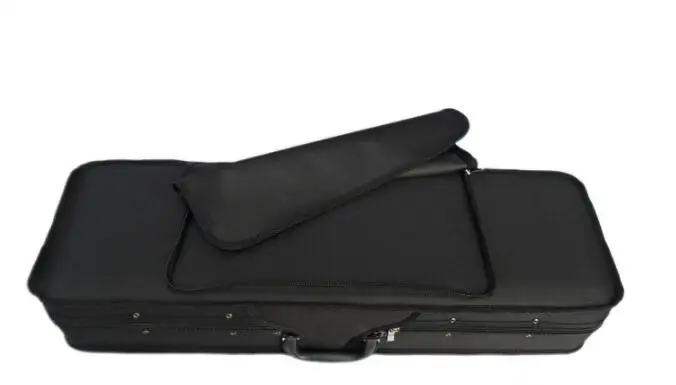  Lake Blue Interior High-grade Portable Violin Case Square Box Package Gold Table Double Strap Cloth