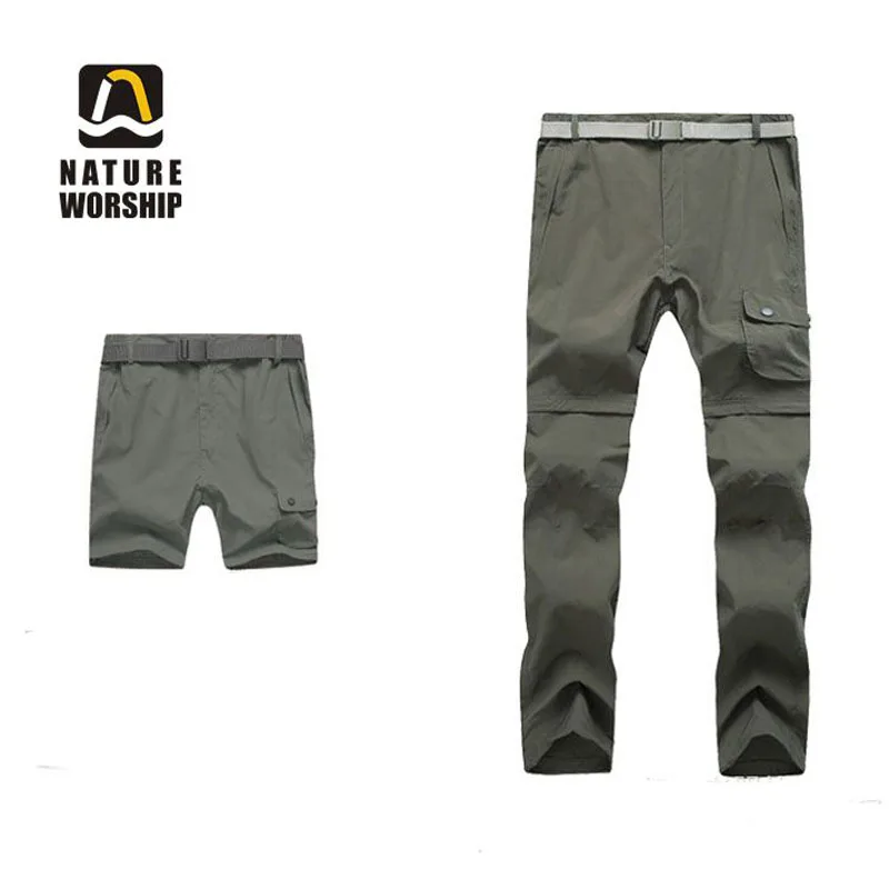 Outdoor Summer Men Women Hiking Detachable Quick Dry Pants Thin Breathable Slim Trousers