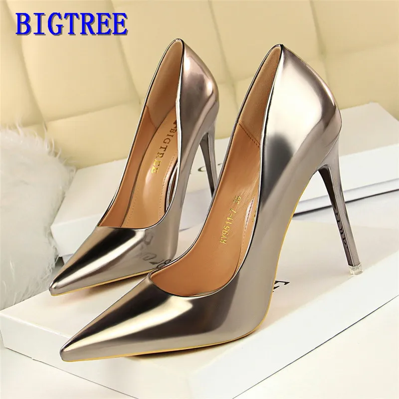 Women's Pointed High Heel Slip On Party Wedding Office Dress Closed Classic 10.5cm Stiletto Pumps