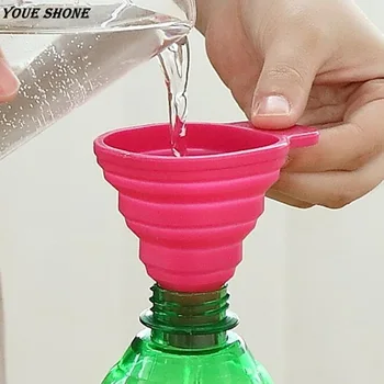 

Silicone Clean Gel Practical Foldable Collapsible Funnel Hopper Kitchen Tool Pop
