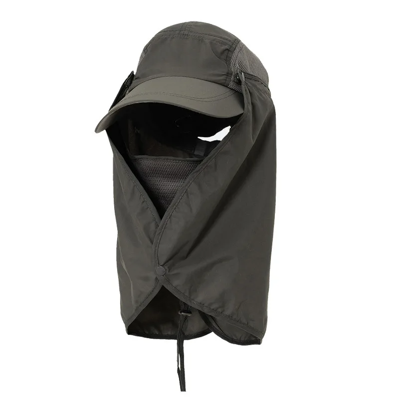

Outdoor Hat Solid Color Windproof Anti-Mosquito Hat Outdoor College Style Sun Protection Hat Removable UV Breathable Fishing Cap