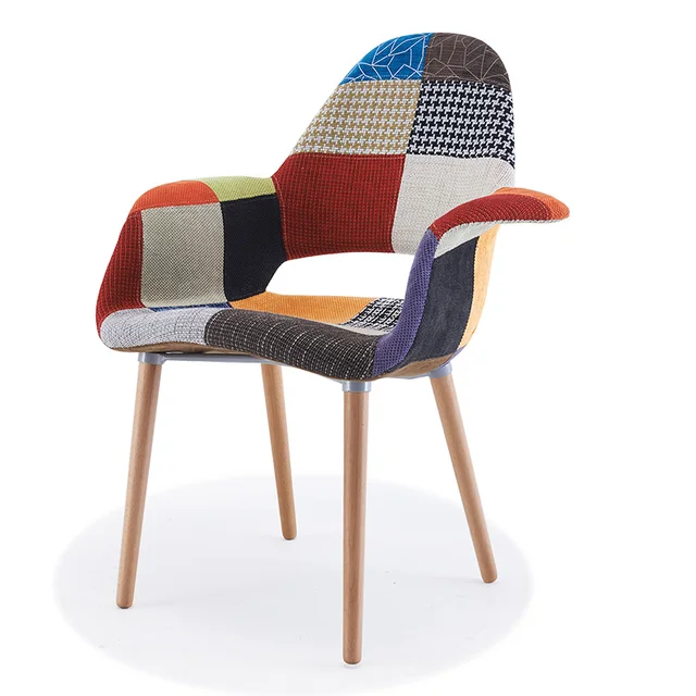 Best Price Set of 2 Upholstered Comfortable Modern Organic Arm Chair Accent Chair with Wooden Legs Armchair For Living Room or Restaurant Best Price Set of 2 Upholstered Comfortable Modern Organic Arm Chair Accent Chair with Wooden Legs Armchair For Living Room or Restaurant