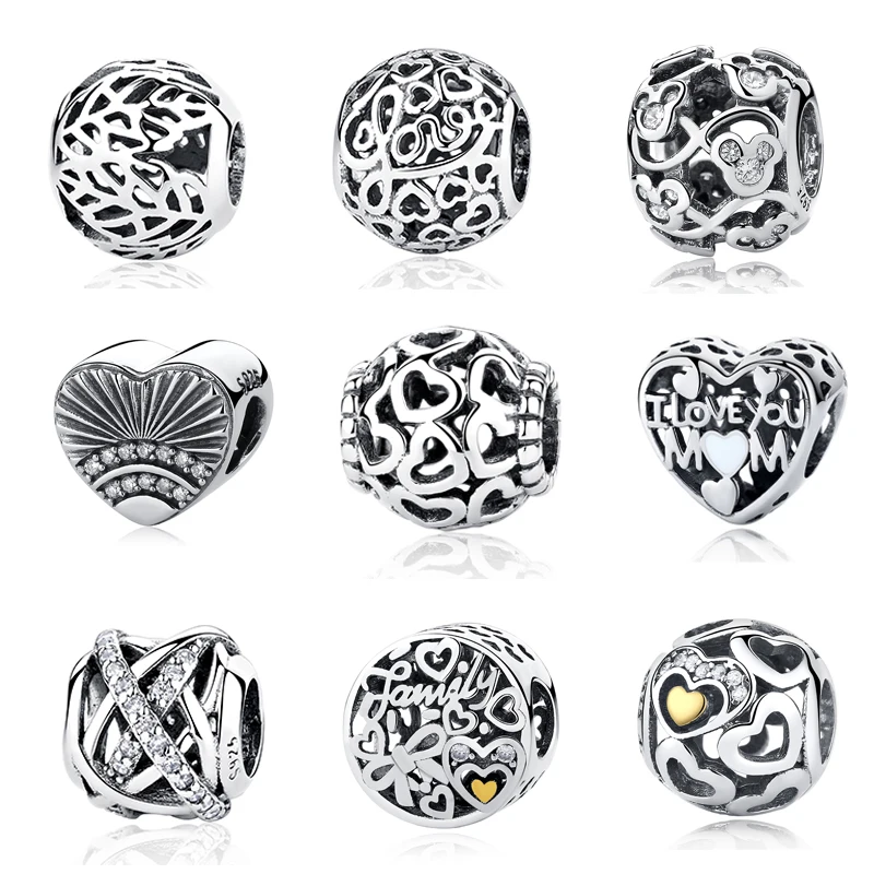 

2018 Authentic 925 Sterling Silver Dazzling Clear Vintage Round Crystal Beads Fit Pandora Charm Bracelet DIY Original Jewelry