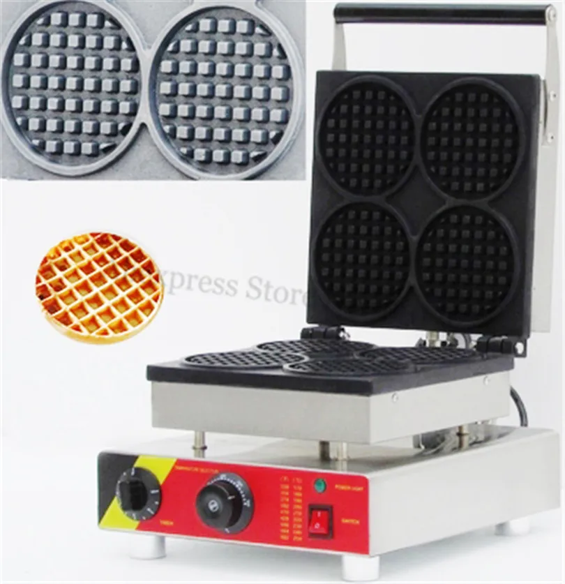 Stainless Steel Round Waffle Baker Electric Waffle Baking Device 4