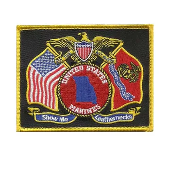 

Show Me Leather Necks Embroidery Emblem Made by Twill with Merrow Border and PVC Backing Customized MOQ50pcs free shipping