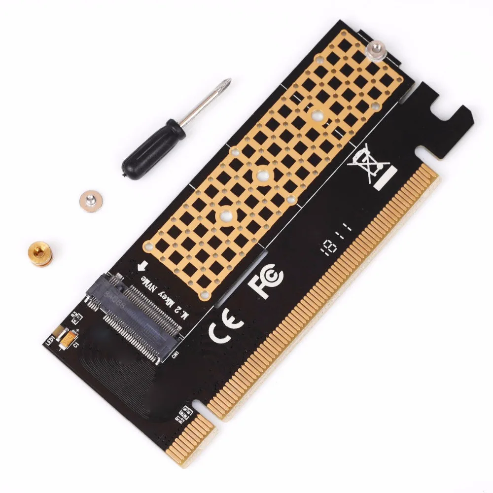 

Pro M.2 NVMe SSD NGFF To PCIE 3.0 X16 X4 Adapter M Key Interface Card Full Speed for Windows 8/10 / Linux