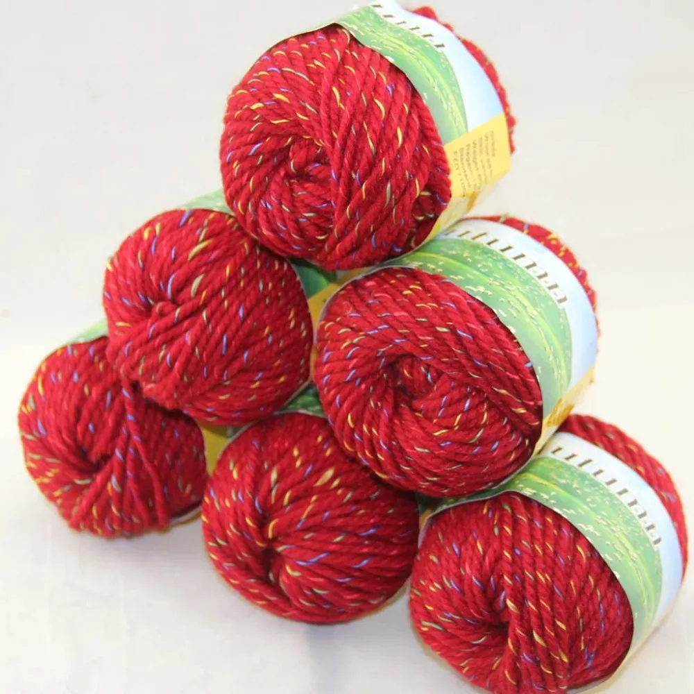 LOT of Multi color optional 6 BallsX50g Chunky Hand woven Coarse