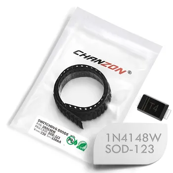 

(100 Pcs) 1N4148W SMD Small Signal Fast Switching Diodes 150mA 75V SOD-123 IN4148W 150 mA 75 Volt 4148W (Marking T4)