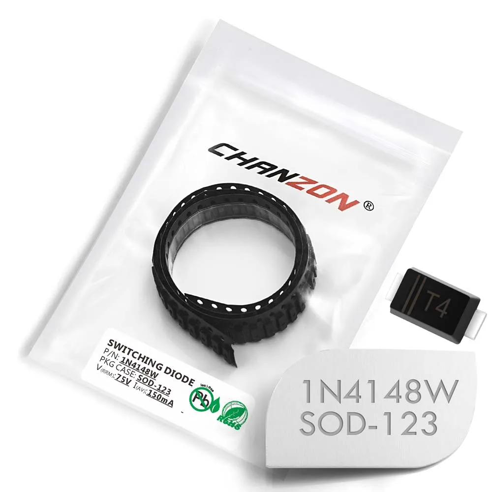 (100 шт.) 1N4148W SMD диоды для быстрого переключения малого сигнала 123 мА 75 в SOD 150 IN4148W 4148